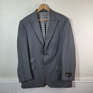 Men's NWT Mecca Grey Purple Pinstripe 5 Pocket Blazer Jacker Size 46L 40W
